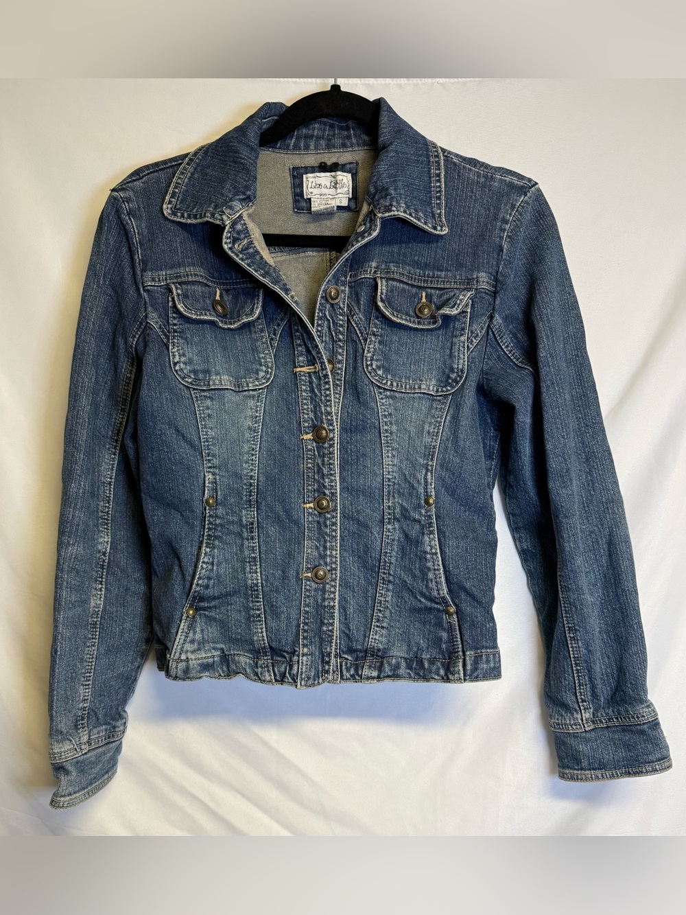 Live a Little Women's Blue Denim Jacket - Classic Button-Front